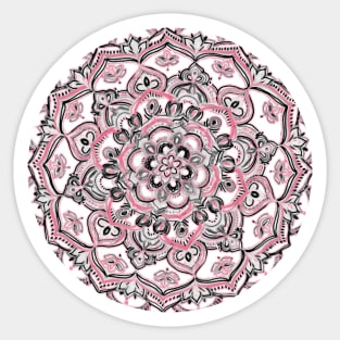 Magical Mandala in Monochrome + Pink Sticker